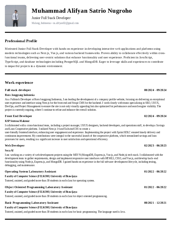 Resume preview